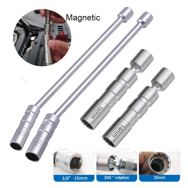 14/16mm Car Repairing Tool Spark Plug Socket Wrench 12 Angle