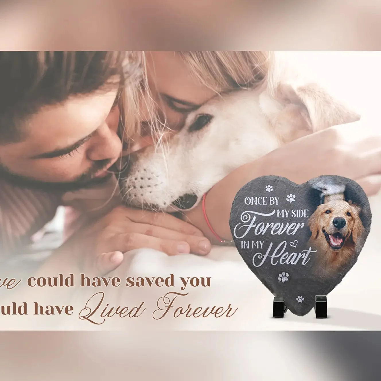 Pet Memorial Stones Pet Grave Dog Gifts for Loss Memorial Garden Stone Engraved with Photo Tombstone
