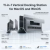 PULWTOP Vertical USB C Docking Station  with 4K@60Hz HDMI, 3 USB, SD/TF, PD3.0, RJ45, 3.5mm Audio for MacBook Pro/Air,Laptop 2