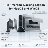 PULWTOP Vertical USB C Docking Station  with 4K@60Hz HDMI, 3 USB, SD/TF, PD3.0, RJ45, 3.5mm Audio for MacBook Pro/Air,Laptop 2