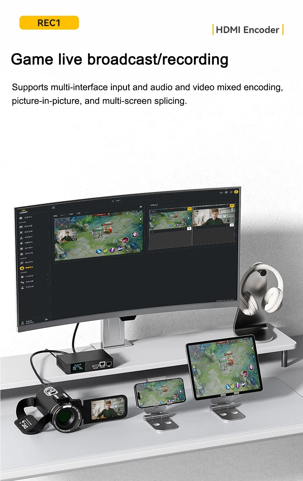 Link Pi REC1 4K HDMI Video Codec 22AP10 SOC HDMI Screen Recorder Encoder 4KP60 D