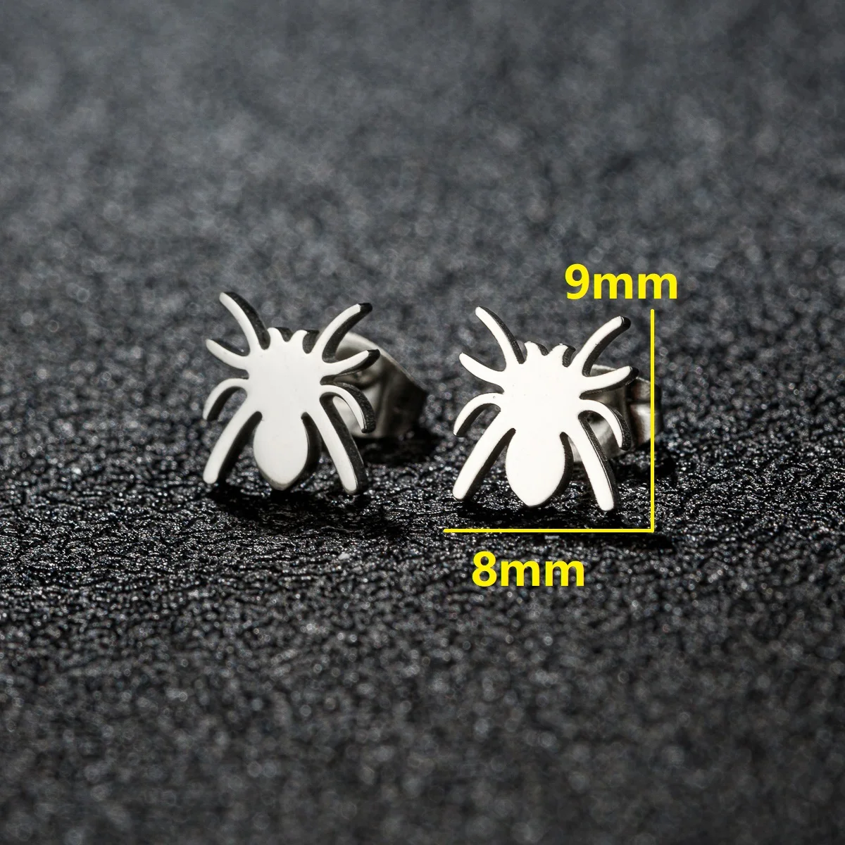 Cartoon Spinne Und Web Edelstahl Ohrstecker Für Frauen Punk Schwarz Tier Fledermaus Piercing Ohrringe Halloween Party Geschenke – Detail 2