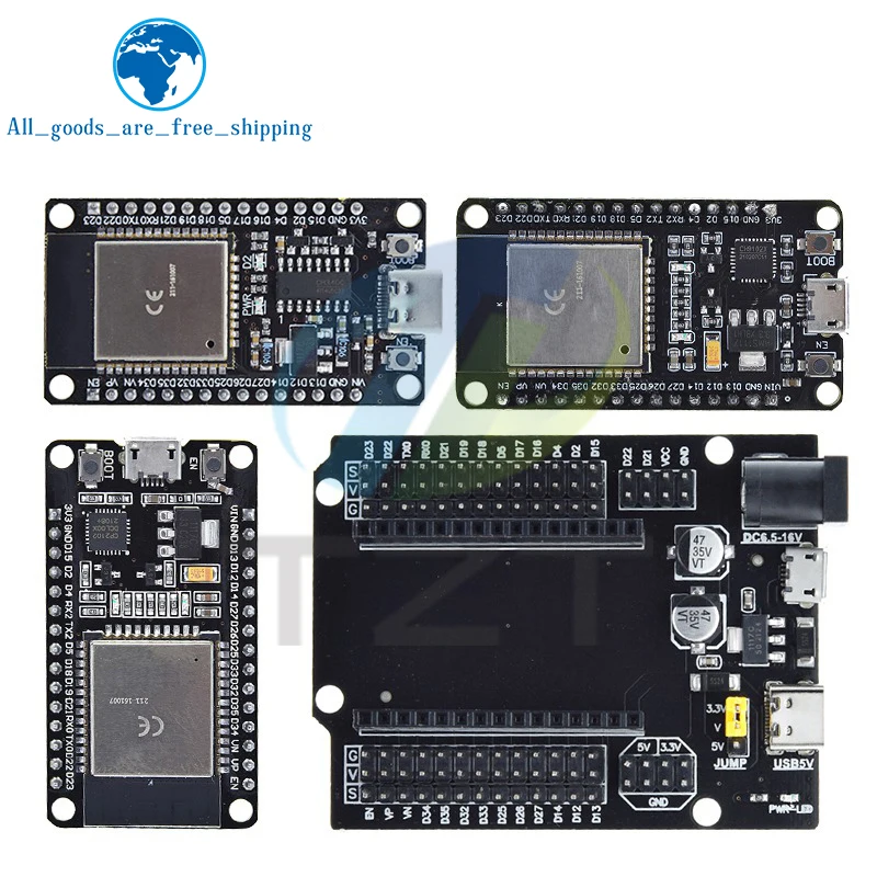 TZT ESP32 Entwicklungsboard TYPE-C USB CH340 WiFi+Bluetooth Ultra-Low-Power Dual-Core ESP32-DevKitC ESP-32 Erweiterungsplatine