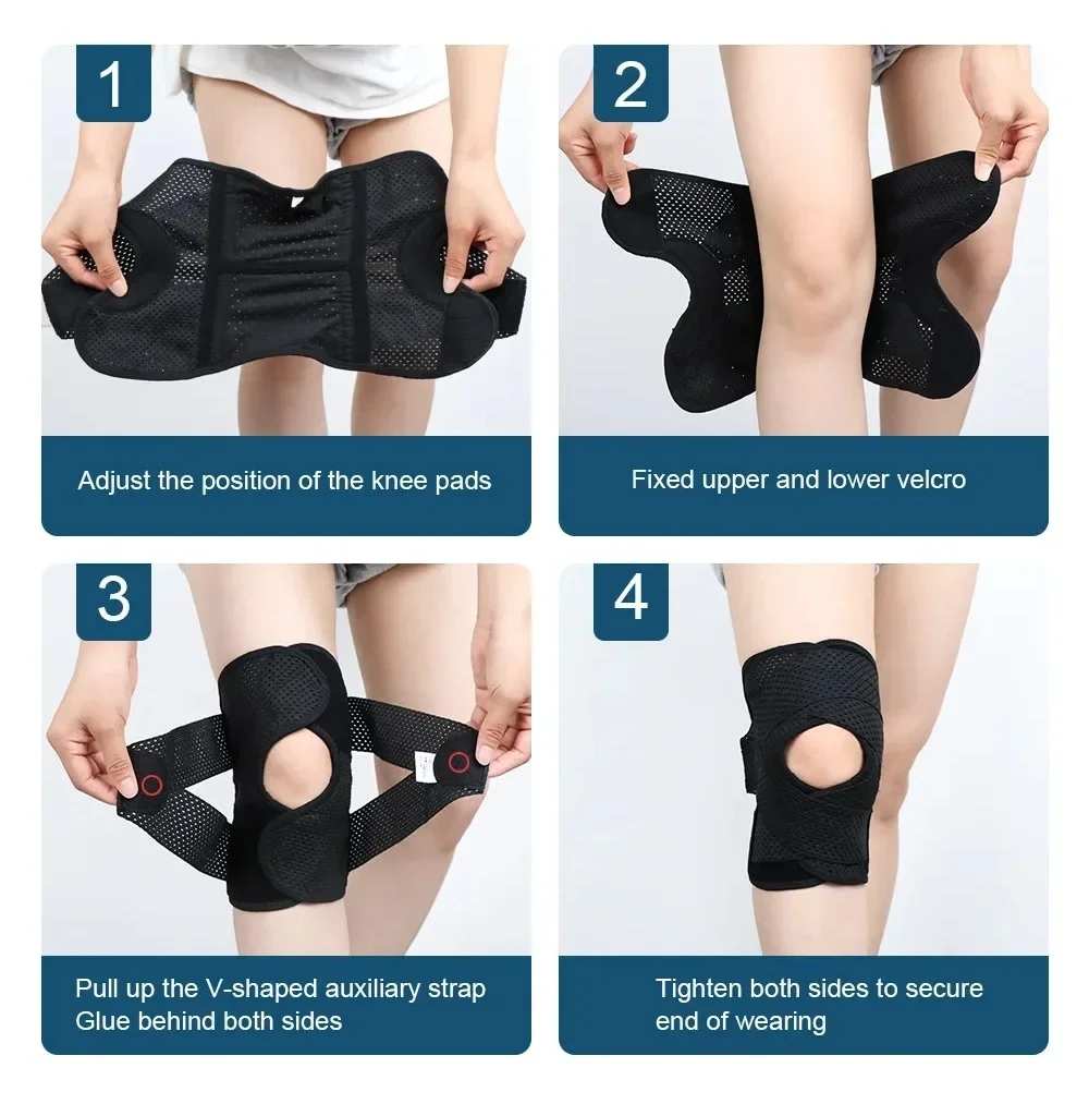 1PCS Elastic Sports Kneepad for Men Women Four Generations Joint Support Pressure Knee Pads Fitness Brace Protector