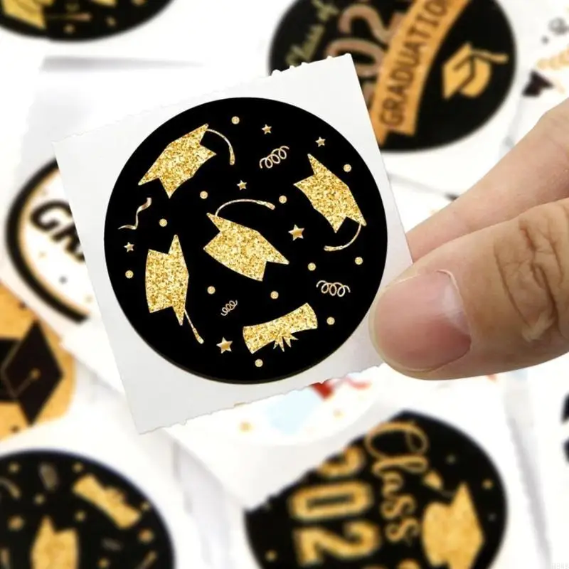 H8WB Pack Of 6 Round Graduations Sticker for Parties Adhesive Materials Clear Pattern Vibrant Color