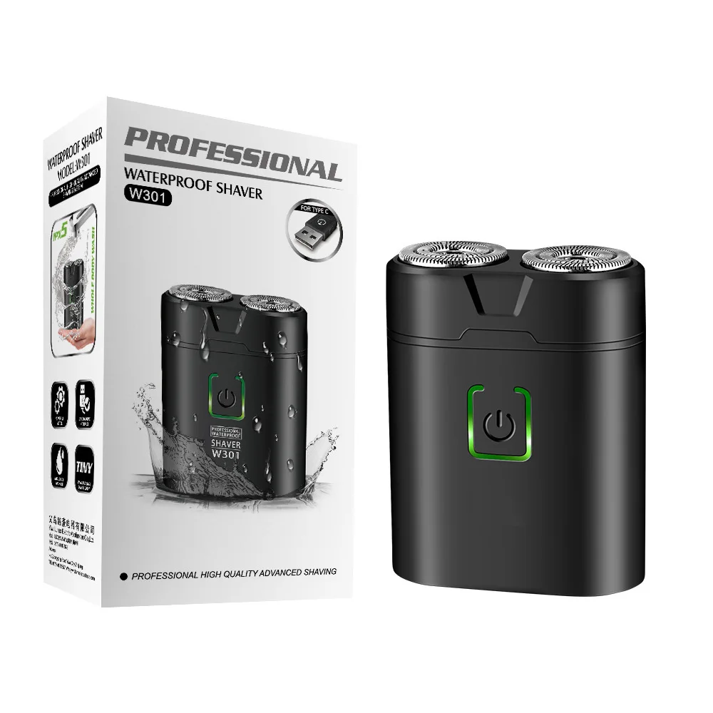 Kemei New Arrival Mini Barbeador Elétrico Dos Homens Recarregáveis Atacado Gêmea Lâmina Elétrica Homens Barbeador Máquina W301