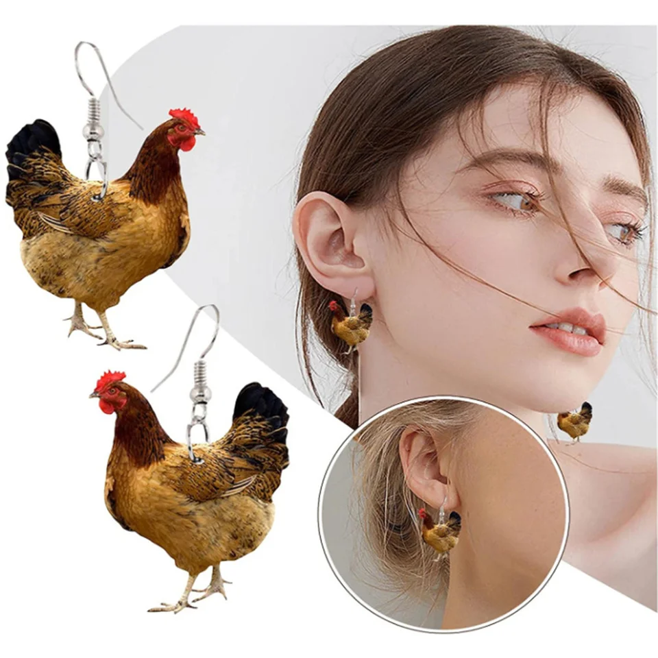 Gallo Ornamenti per albero di Natale – Ornamento 2D Pollo Natale Gallo Cartone animato carino ciondolo auto divertente gallo ornamento natalizio per gli amanti del pollo sala da pranzo Bemith