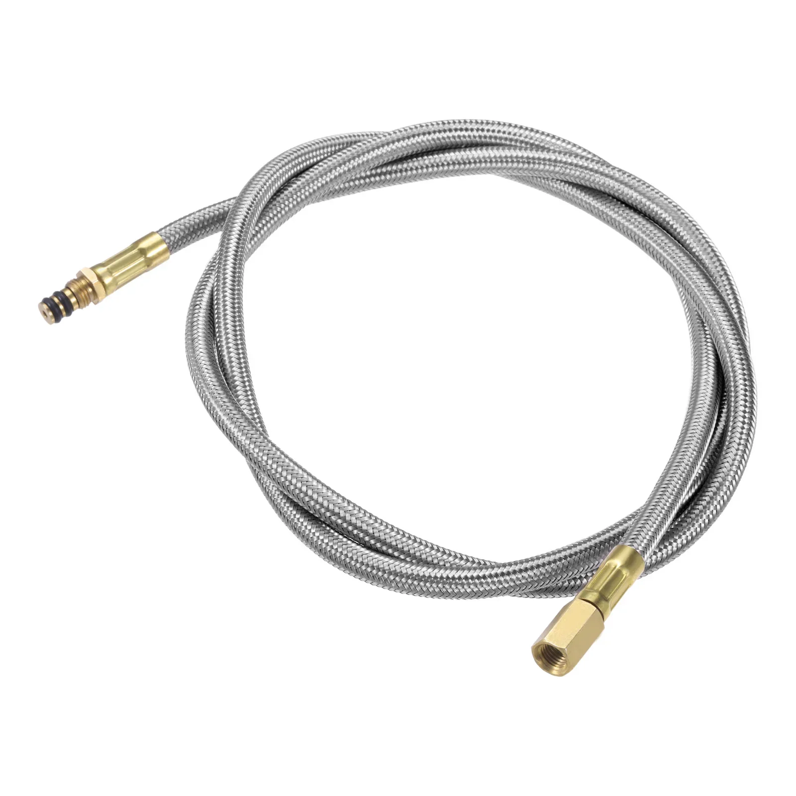44cm Gas Adapter Extension Hose Stainless Steel Braided Pipe Gas Can connection to Stove Copper End Connectors Portable Set