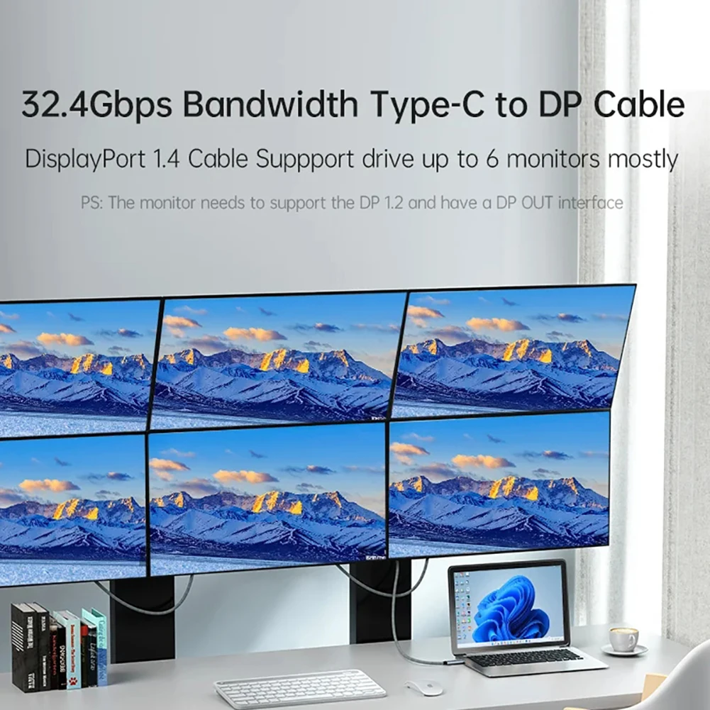 ƺ ƮϿ USB C-÷ Ʈ 1.4 ̺, Ʈ 4/3 ȣȯ, 8K @ 60Hz, 4K @ 144Hz, CŸ-DP1.4 , 1.8M