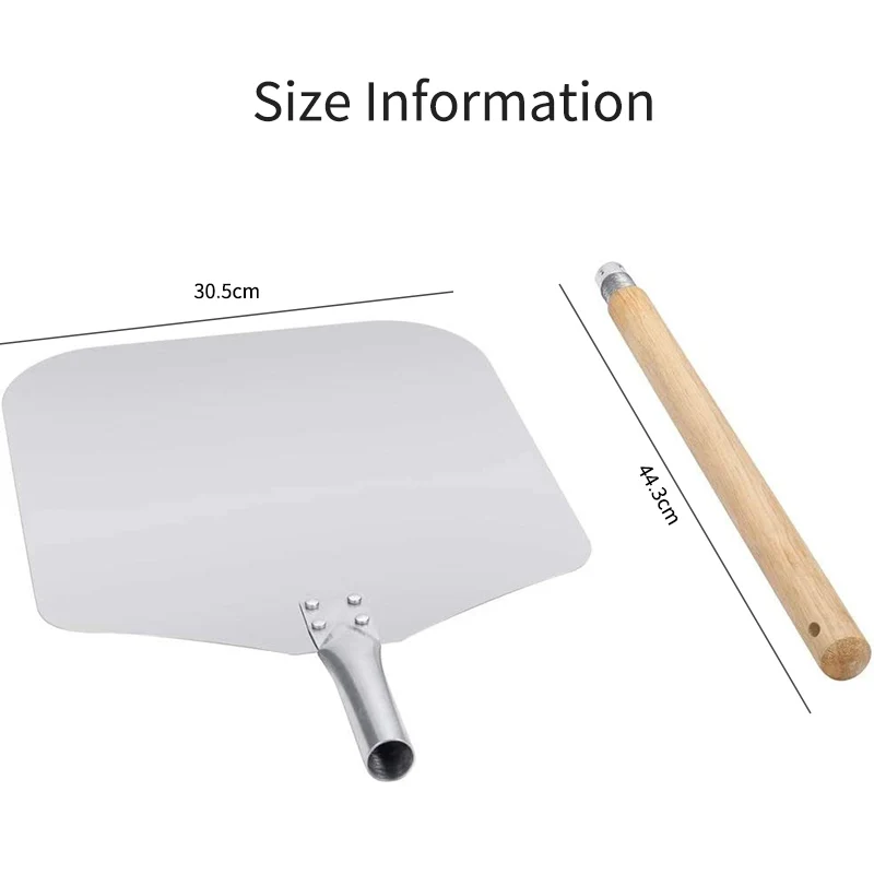 Aluminum Long Pizza Peel Paddle With Detachable Wooden Handle Nonstick Pizza Shovel Baking Turner Homemade Bread Tools pizza peel,pizza bakeware