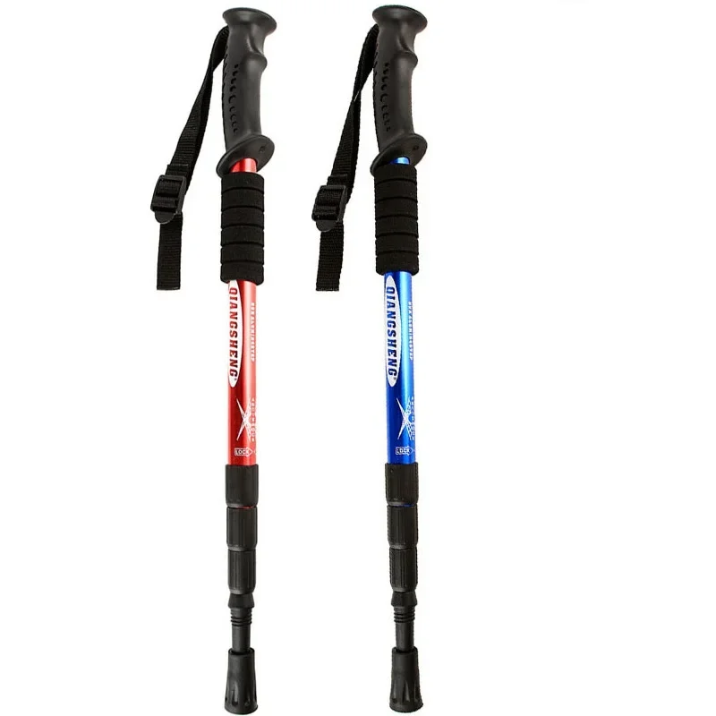 Adjustable Ultralight Trekking Poles Aluminium Alloy Walking Stick Trail Running Hiking Alpenstock Folding 53-110cm For Tourism