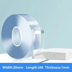 Multi - Length Transparent Double - Sided Nano Adhesive Tape - Reusable, Waterproof, and Traceless (5M)