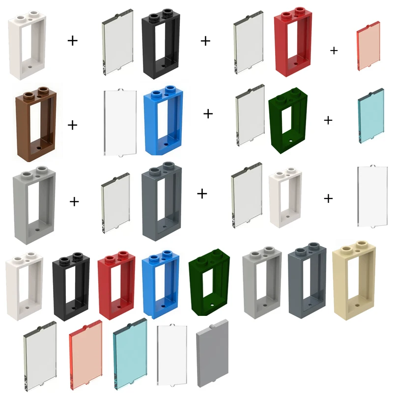 MOC Technology Parts 60593 Fenster 1 x 2 x 3, kompatibler Ziegelstein, DIY-Teile, praktisches Bau-Puzzle-Geschenk für Kinder