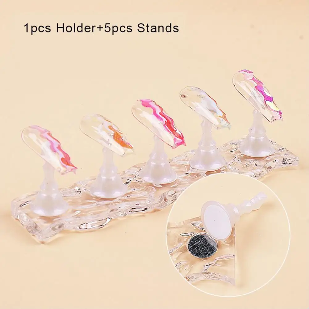 

Магнитный держатель для ногтей, 5 шт., демонстрационная подставка для практики, акриловый кристалл, демонстрационная полка, инструмент для дизайна ногтей, 9 цветов, демонстрационная Подставка для лака для ногтей