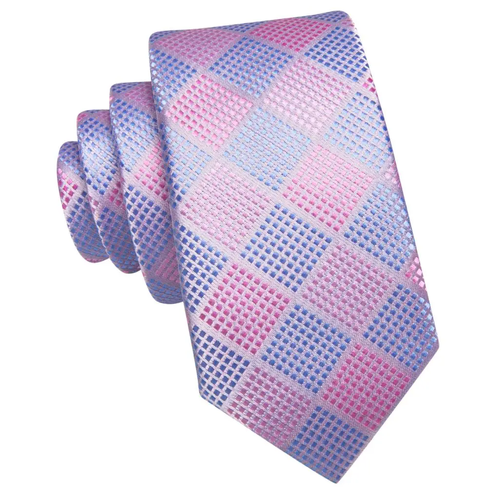 Фото Hi-Tie/резинки для девочек в клетку розового и синего цвета для мальчиков, детский Шелковый галстук, 120 см, длина 6 см, Детская школьная форма, аксессуары №3