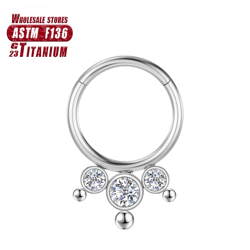 F136 Titan Septum Piercing Nasenringe Zirkon 16G Daith Ohrringe Knorpel Clicker Tragus Frauen und Männer Charmanter Körperschmuck – Detail 30