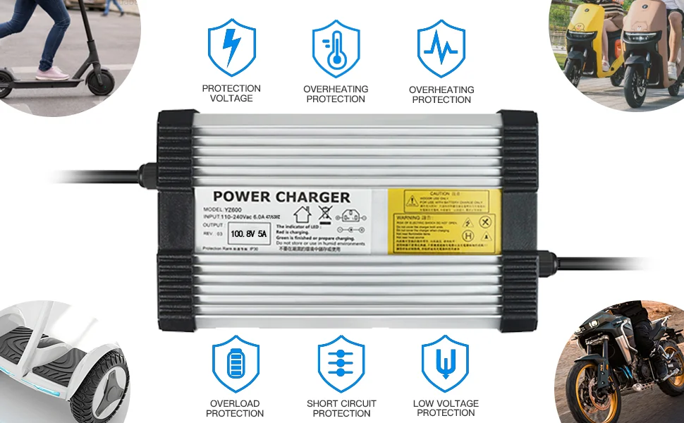 YZPOWER T4 Elektrisches Einrad-Ladegerät 100,8V 5A Ersatzteile für Ladegerät Gotway Zubehör Einrad – Detail 5
