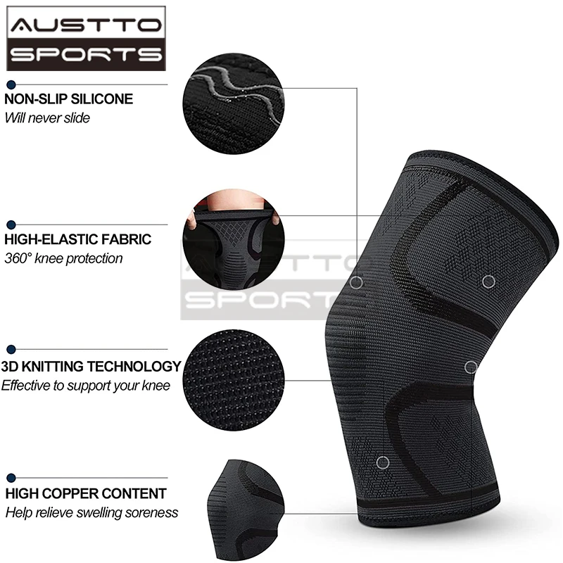 1PC Knee Guard Knee Support Braces Compression Protection Sleeves for Running Basketball Squats Fitness Workouts knee support braces sports knee pads