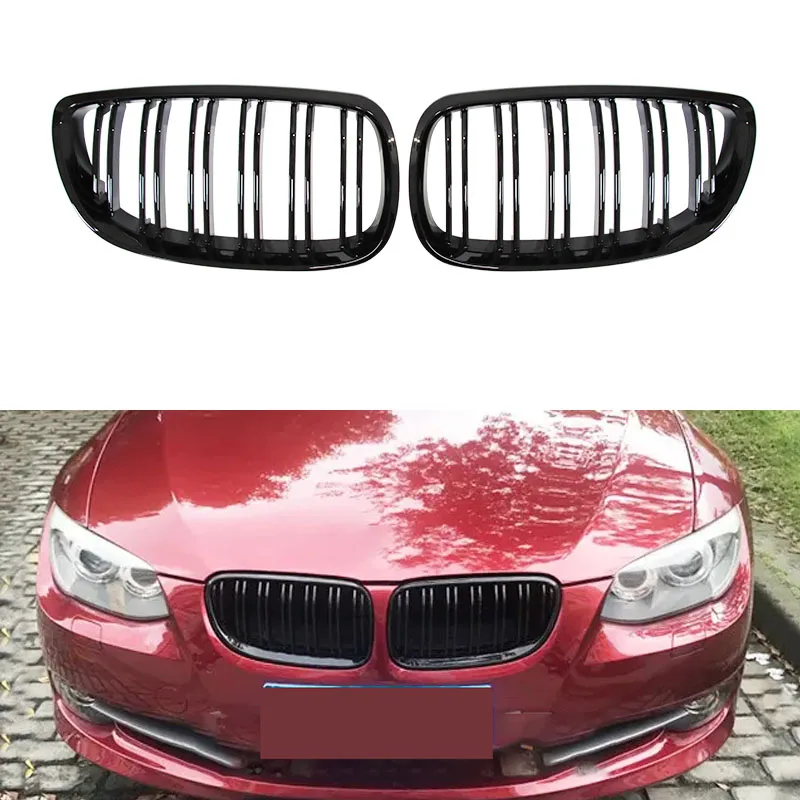 Double Line Slat Grille Car Front Bumper Grilles Kidney For Bmw 3 ...