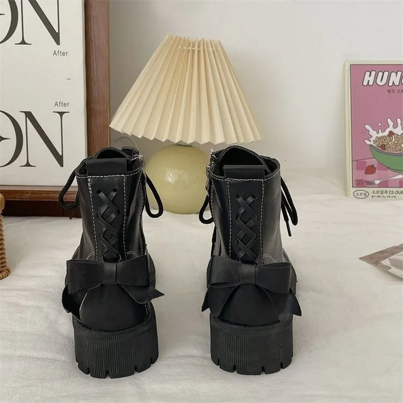 Fashion Women Black Boots Antiskid Winter Autumn & Winter Female Leather Shoes Size 35-40