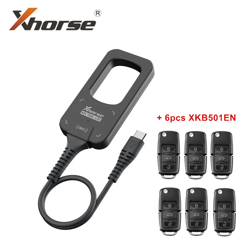 

Xhorse VVDI Be Key Tool Lite with 6PCS XKB501EN Wired Remotes Key for Choice