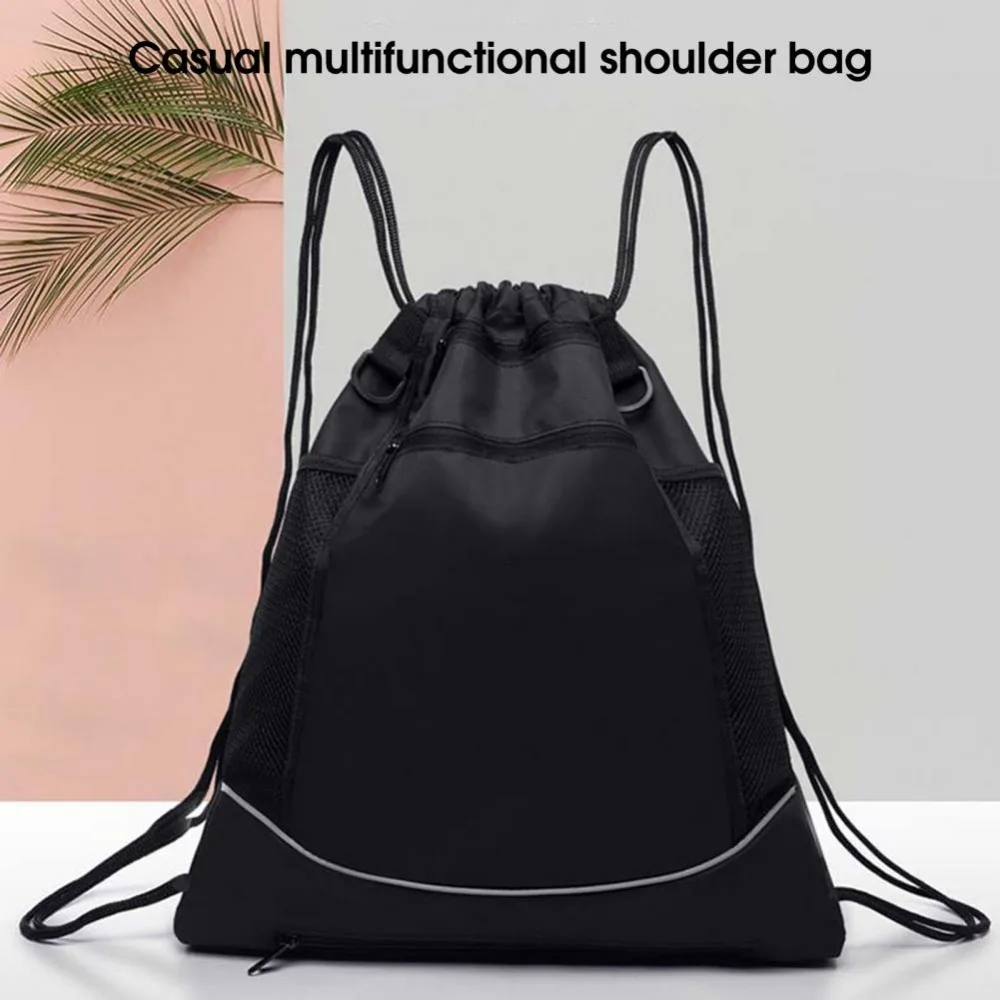 

Pockets Basketball Outdoor Sports Volleyball Storage Backpack Bag Sport Ball Bag Mesh Pouch Drawstring Backpack Bag