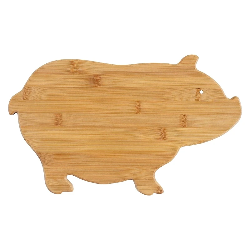 

Bamboo Pig Shaped Bamboo Serving And Cutting Board Children's Cartoon Pig Shape Chopping Board