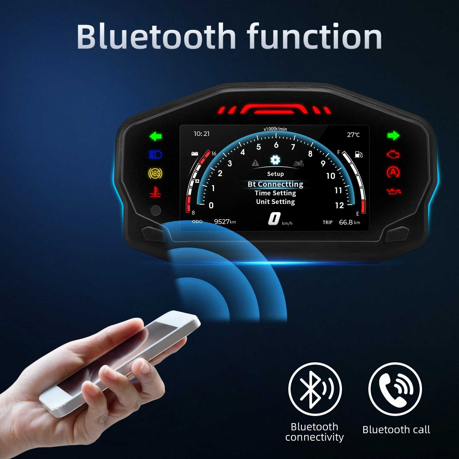LCD Digital Speedometer For motorcycle -TFT Screen Motorcycle Odometer Gauge Tachometer - - Racext 29