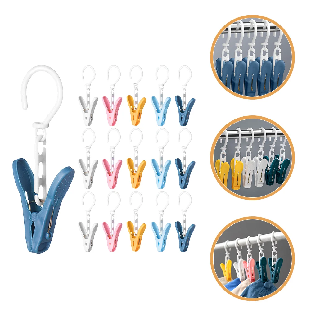 

Laundry Hooks Clip Plastic Clothes Pins Boot Hanger Clips Swivel Hooks Clip Hanging Closet Organizer Clamps Socks Bras