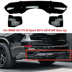 Rear Bumper Lip Rear Corner Spoiler For BMW X5 F15 M Sport 2014-2018 MP Carbon/Black Exterior Protector Accessories Modification