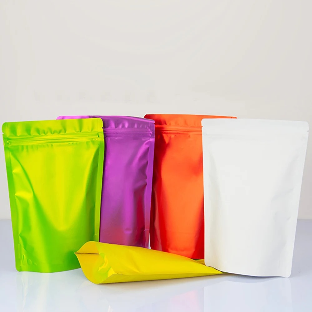 Thick Matte Black White Pink Aluminum Foil Packaging Bag Doypack Food Coffee Heat Sealable Stand Up Zip Lock Plastic Bags 50pcs 3