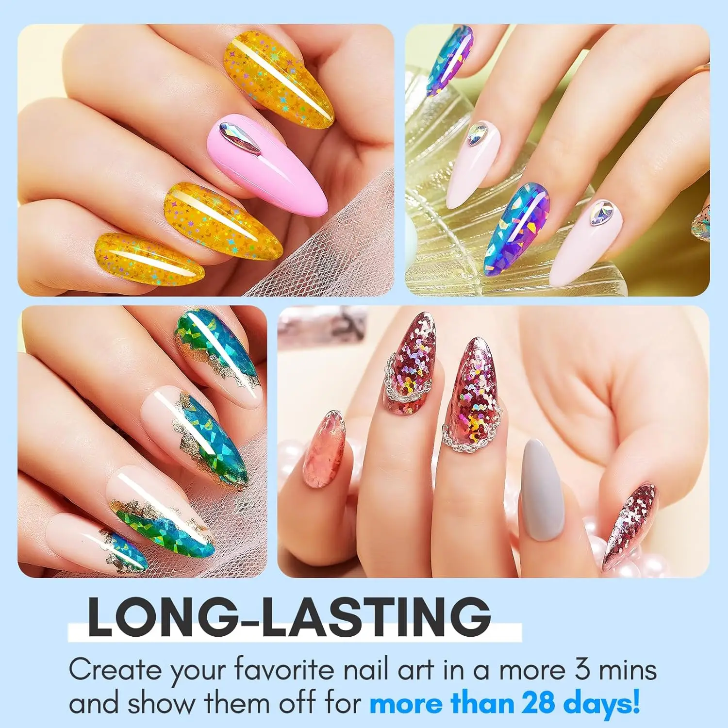 Makartt Nail Foil Glue Gel for Nail, Foil Gel Transfer for Nails Art Stickers Strong Adhesion Foil Transfer Gel Soak Off Salon 3