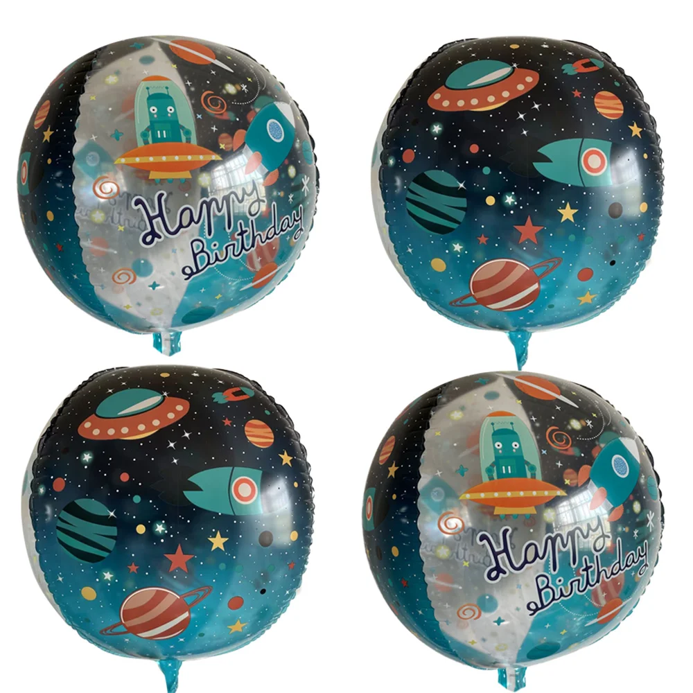 

1-4pcs 4D Alien Birthday Balloons Decorations Astronaut Space Ship Solar System Theme Party Supplies Kids Birthday Gifts Favors