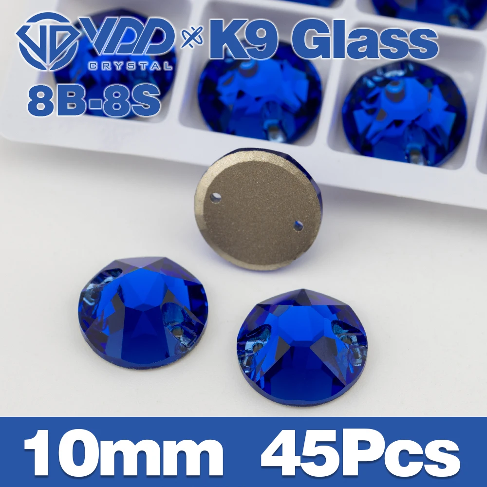 VDD S118 Saphir-Fase, hochwertiges K9-Glas, zum Aufnähen, Strasssteine, Kristallnähen, flache Rückseite, Steine für Kleidung, Hochzeitskleid – Detail 5