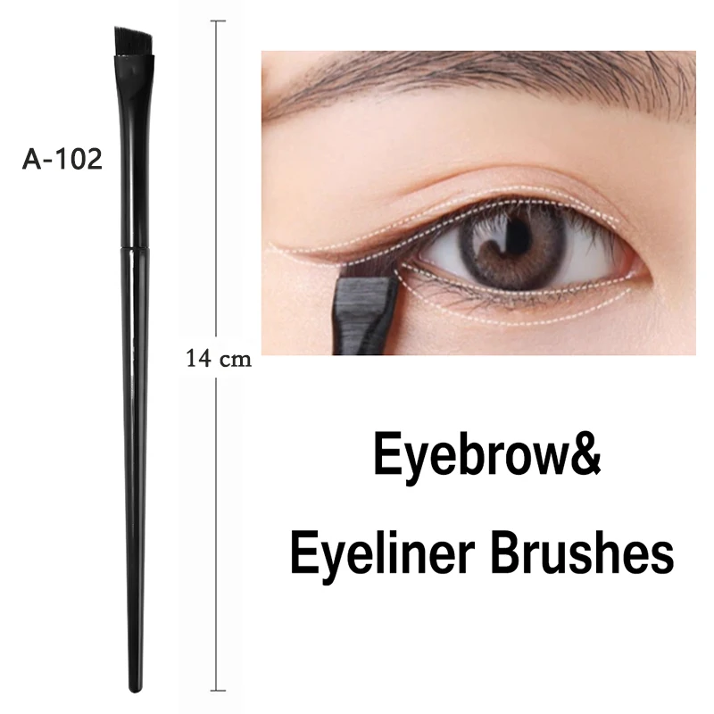 New 1-2pcs Blade Makeup Brushes Angled Thin Eyebrow Brush Flat Fine Eyeliner Brush Professional Liner Brow Beauty Make Up Tool 6