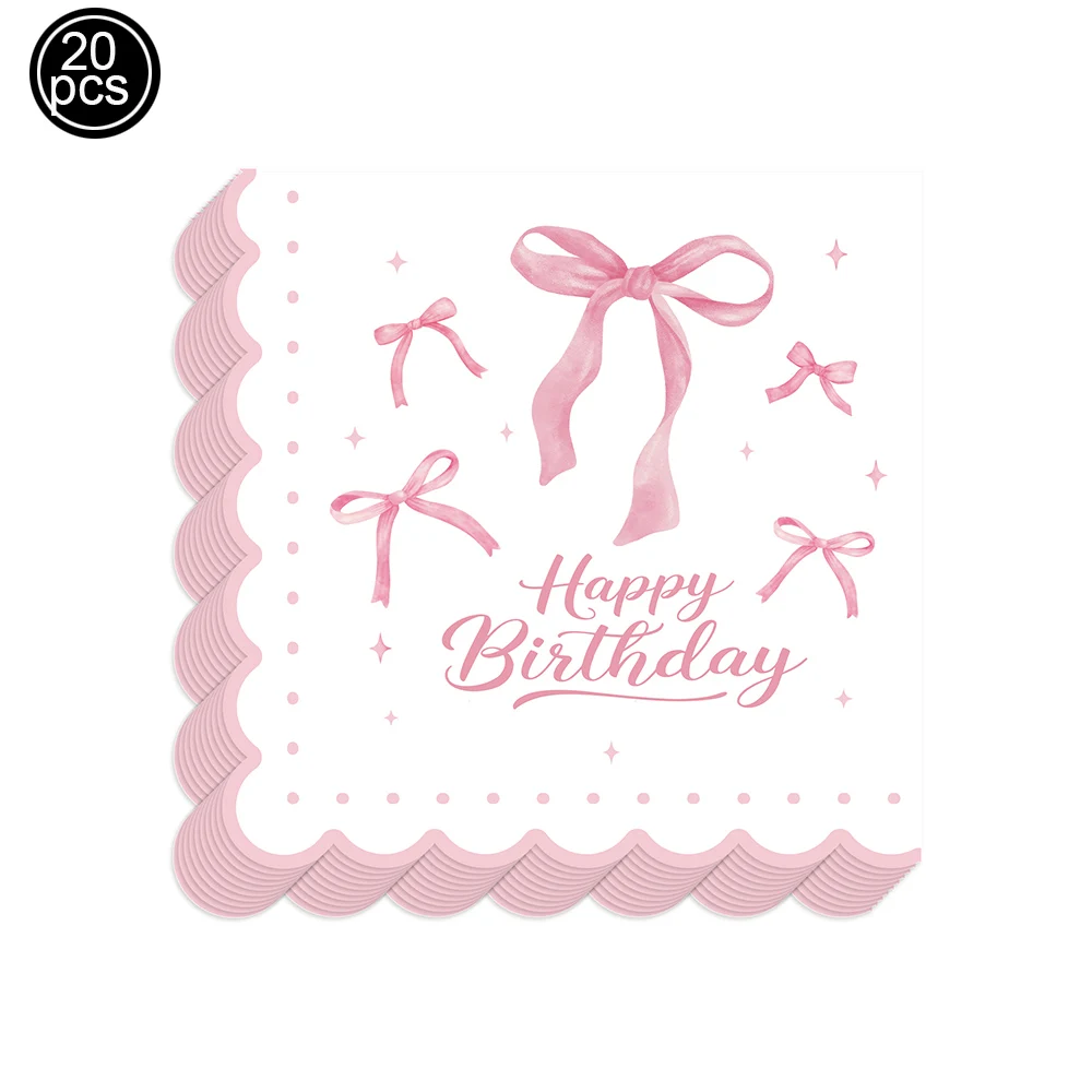 Pink Bow Party Banner Decorations - Stylish Hanging Triangle Flags for Weddings, Bridal Showers, and Birthdays