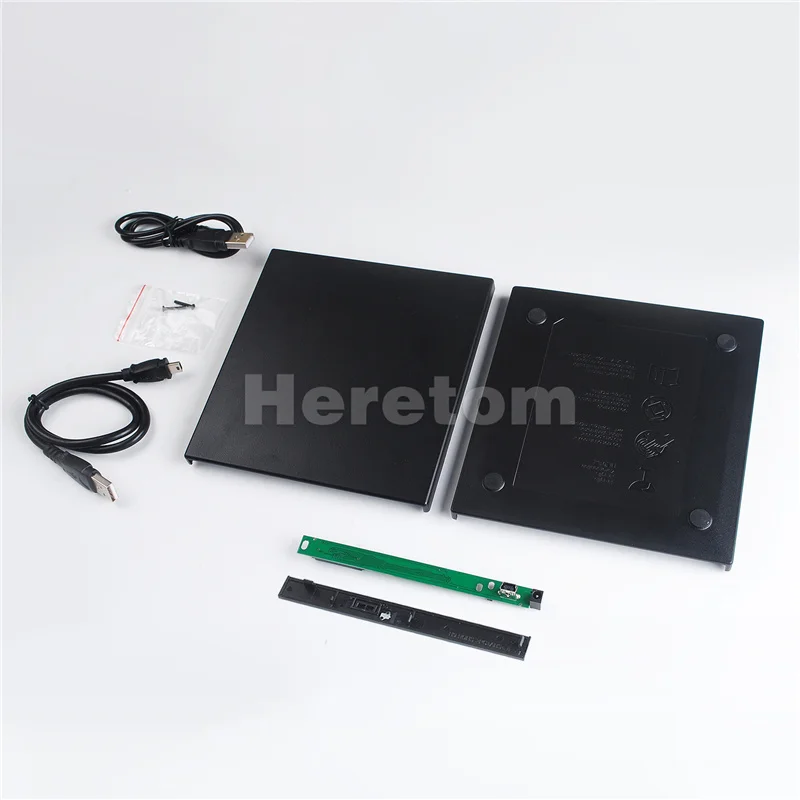 하드 플라스틱 슬림 ABS USB 2.0 12.7mm IDE/PATA-SATA DVD-ROM CD/DVD 광학 드라이브용 외부 인클로저 케이스
