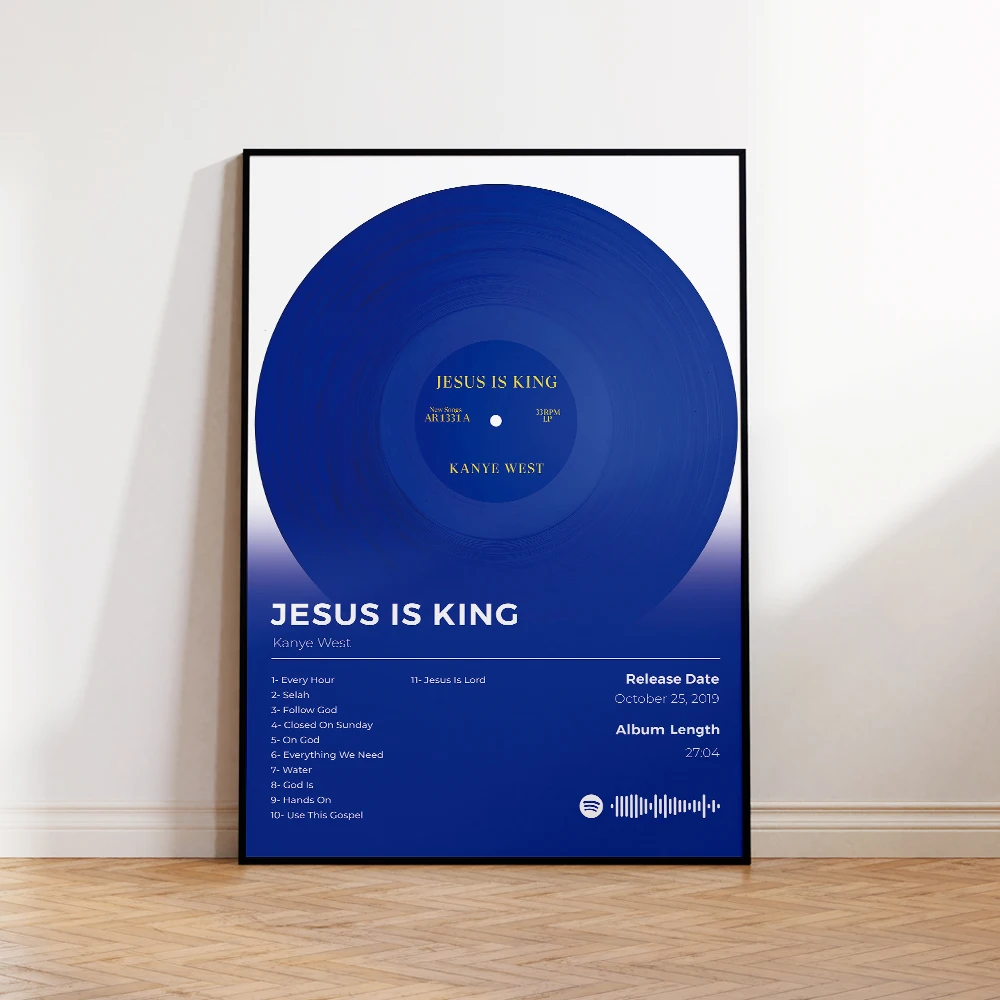 thumbnail image 1 of Póster de rapero, hip hop, cantante pop, Kanye West, álbum de música estética de Jesús, impresión en lienzo, póster, decoración del hogar, arte de pared, mural, decoración de habitación, 1 of 5