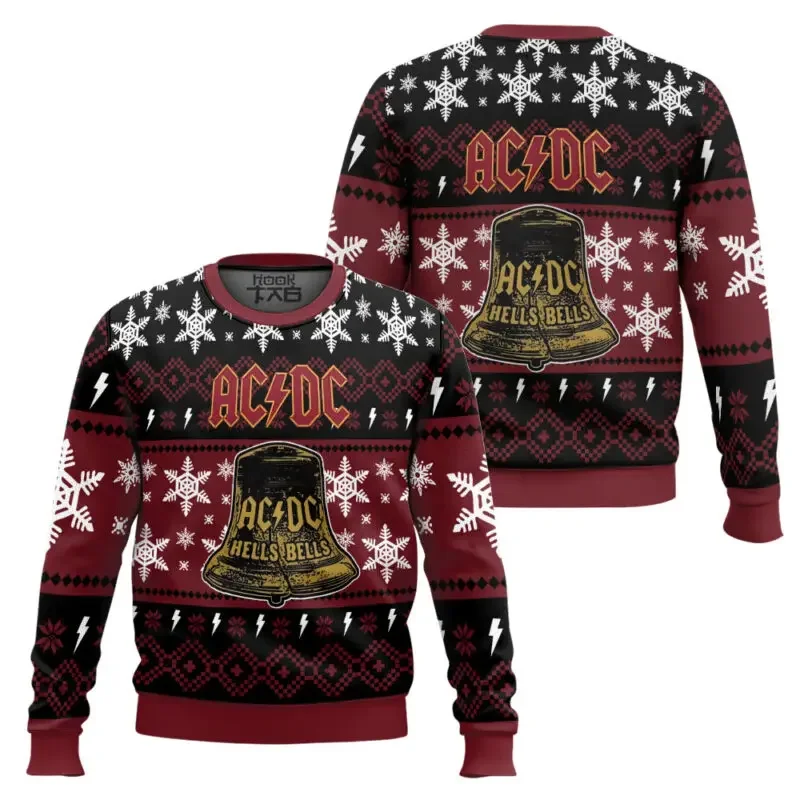 Pull de Noël moche ACDC Rock 3 Pull de Noël moche ACDC Rock