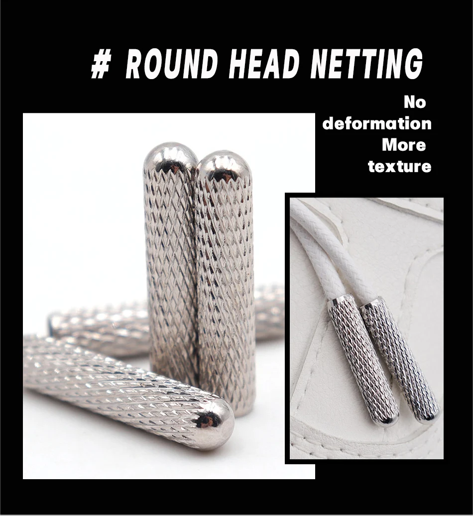 20PCS Tips For Laces Replacement Head Of Shoestrings Silver Plating Bullet Aglets Round Shoes Accessories For Shoelaces DIY