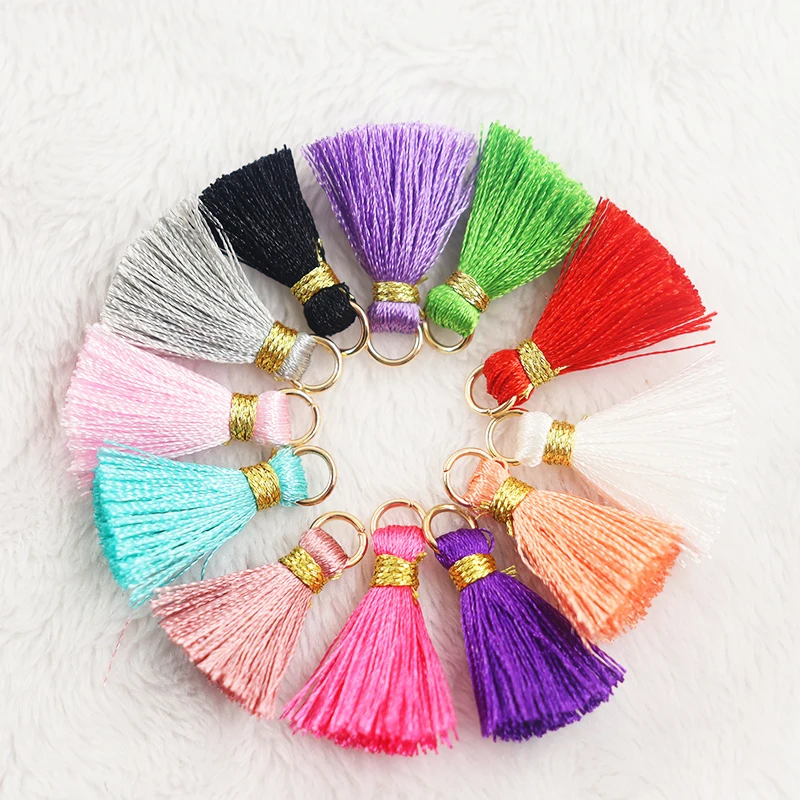 10/20/50pcs 2.5cm Delicate Mix Cotton Silk Tassel Brush Charm DIY Making Tassels Earring Pendant Jewelry Accessories Finding