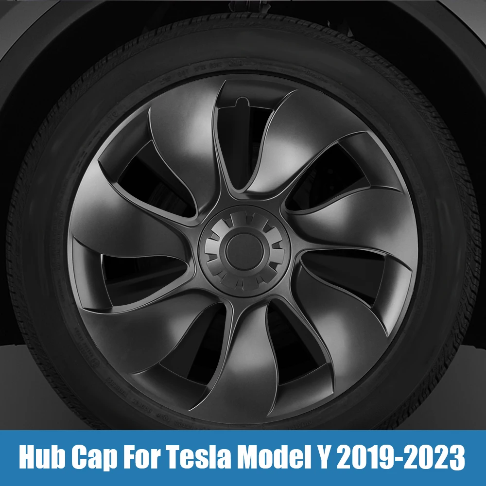 

For Tesla Model Y 2019- 2022 2023 19 Inch Hub Cap Hubcap Full Car Cover Wheel Protection DIY Decorative Automobile Accessories