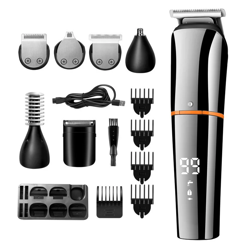 WAIKIL Multi functional 6-in-1 hair clipper USB charging model trimmer battery intelligent digital display repair machine 6