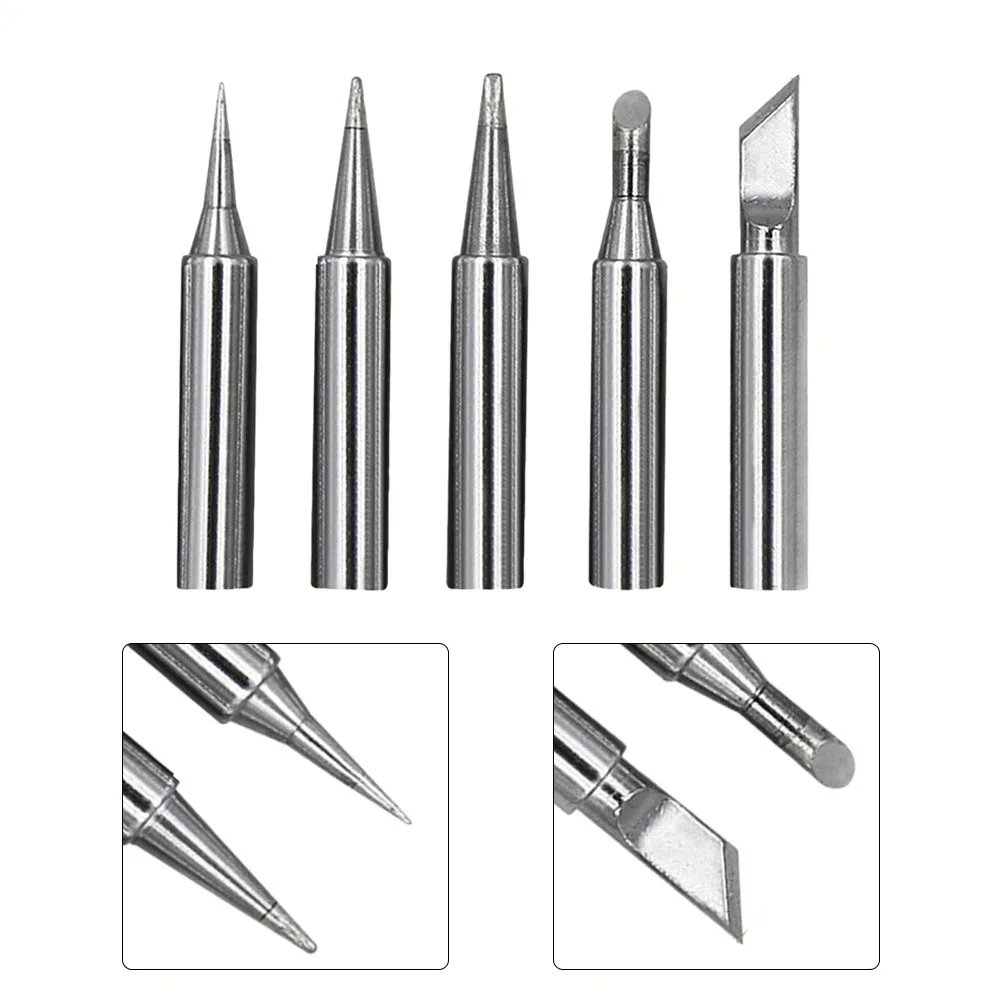 5pcs Soldering Iron Tips Set 936 Soldering Iron-Tip Parts Environmental Protection I+B+K+3C+2.4D Replacement For Welding Tool