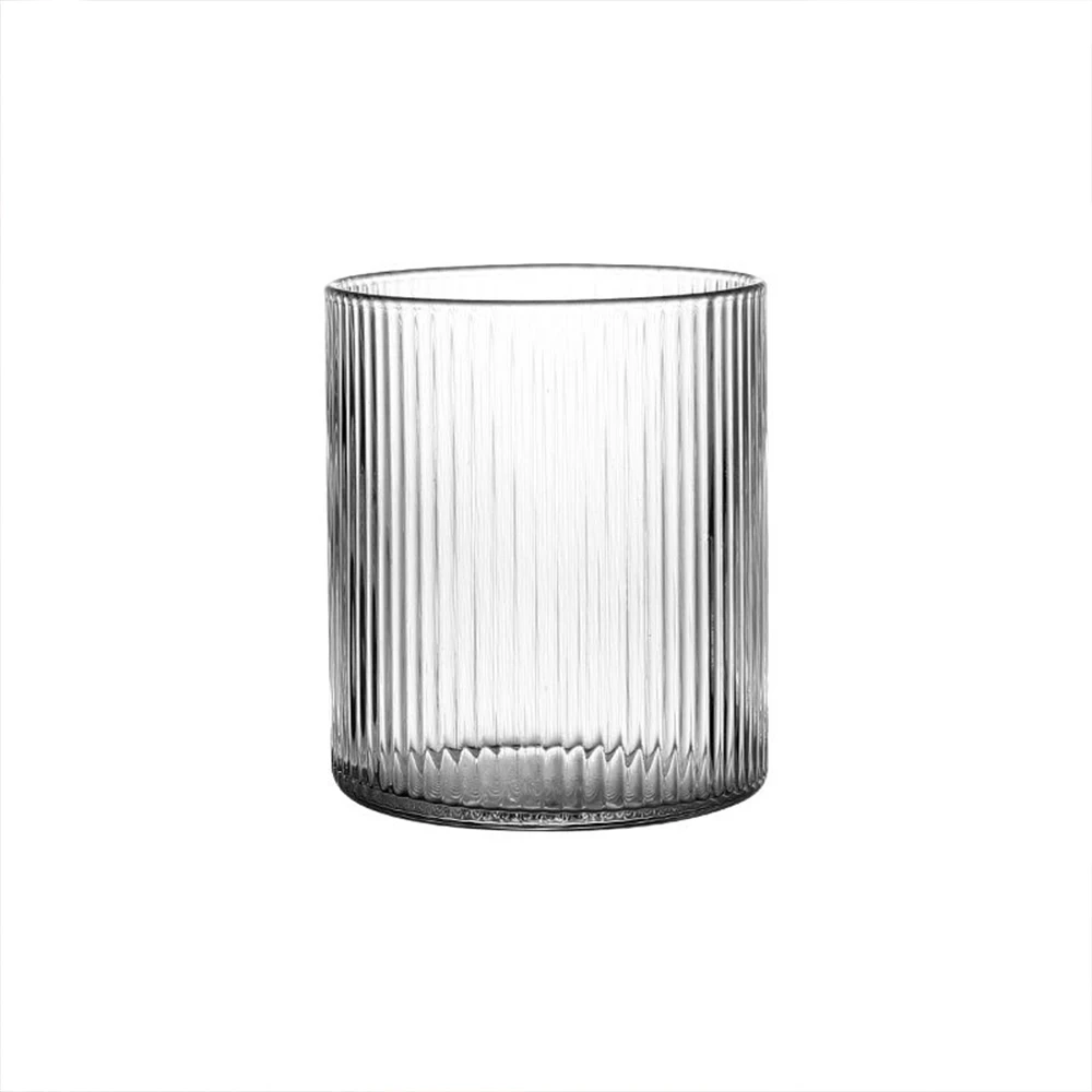 Description Picture 5 of itemGlass Cups Drinking Glasses 300ml Ribbed Glassware Iced Coffee Cup Bar Accessories for Beer Smoothie Whiskey Cocktail Glasses