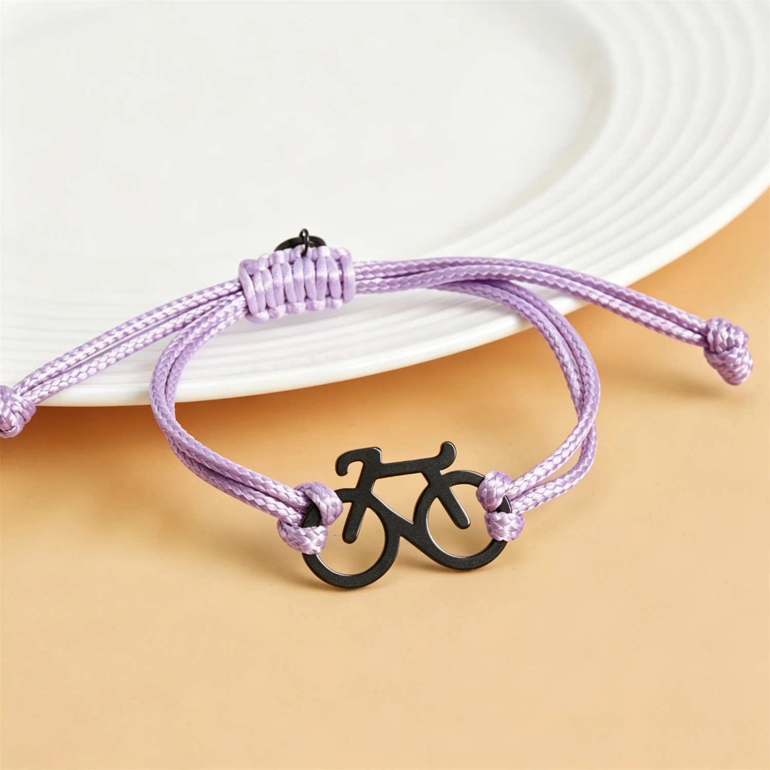 Trendy 2025 Pink Bicycle Pendant Sports Bracelet