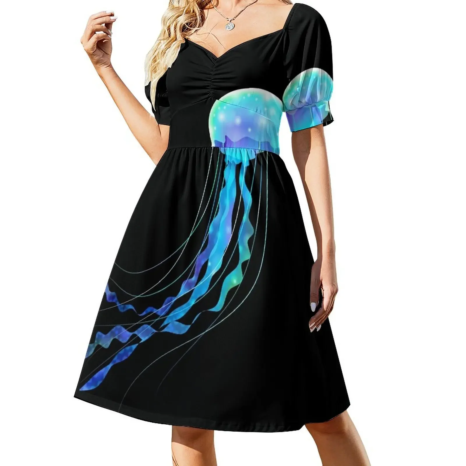 thumbnail image 1 of Vestido sin mangas de gelatina brillante, vestido de noche de lujo para mujer, trajes de playa para mujer, vestido para mujer, 1 of 8