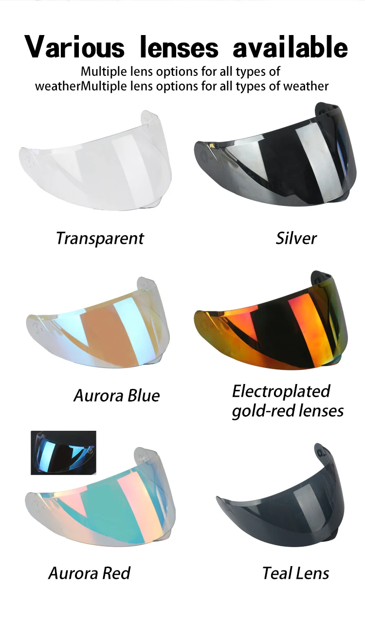 Professional motorcycle helmet with dual lens safety protection system