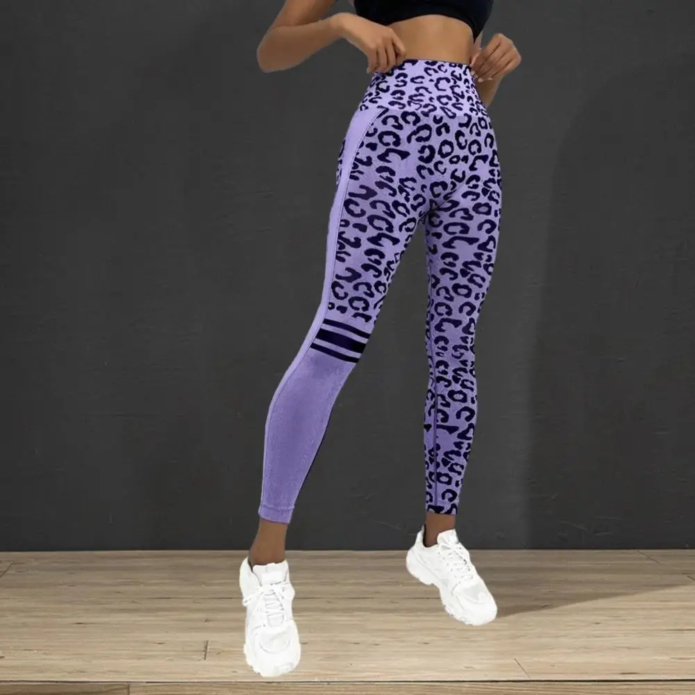 

Yoga Pants Stylish Leopard Print Yoga Pants High Waist Tummy Control Butt Lift Slim Fit Soft Breathable Sports Trousers Women