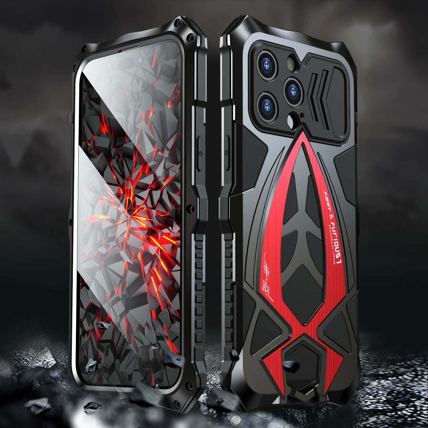 360 Full Doom Armor Metal Case For iPhone 14 Pro MAX 13 12 11 XS XR 7 8 15 Plus Aluminum Bumper Hybrid Rugged Shockproof Cover